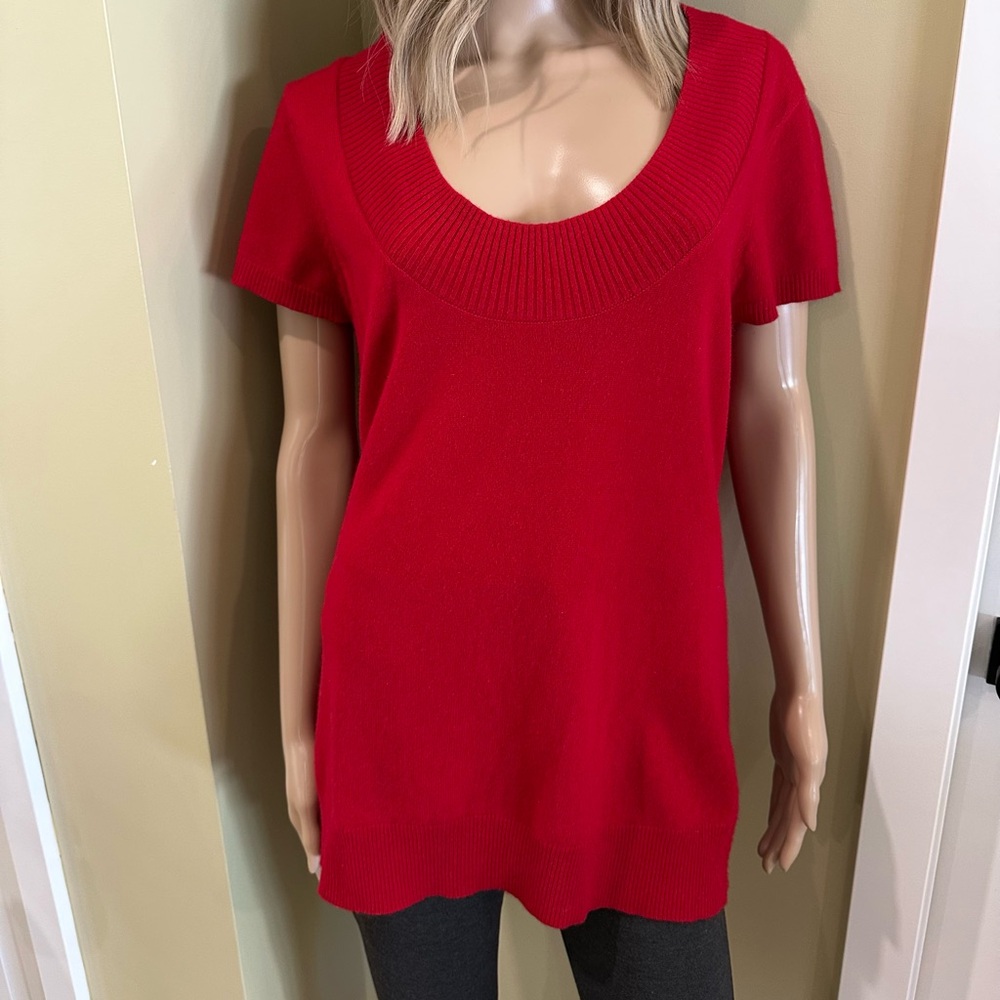 Marina Luna Red Scoop Neck Sweater